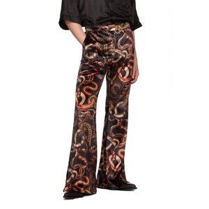 LIKE NEW! LU'U DAN Black Snake Print Bellbottom Trousers (Size 36)